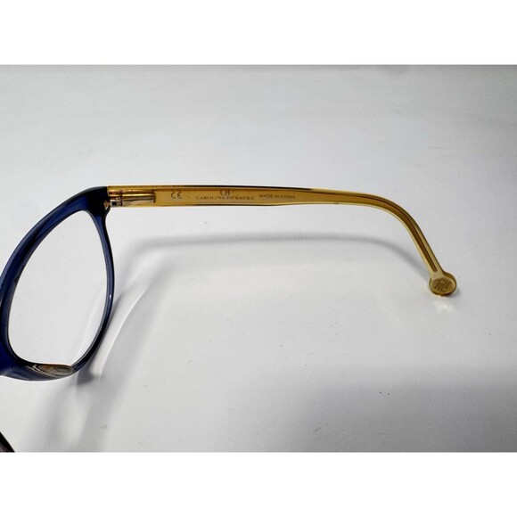 Carolina Herrera VHE677K Eyeglass Frames Only Blue Gold COL 0D99 52-17-140 main image 12